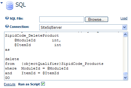 Execute SQL