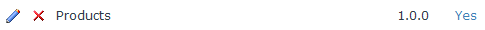Products module definition row