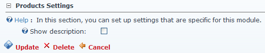 Settings custom section