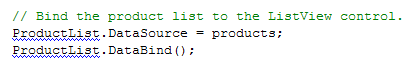 ProductList variable not defined